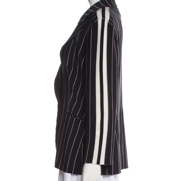 Norma Kamali Black and White Pinstripe Jacket Blazer Size Large - Picture 2 of 3